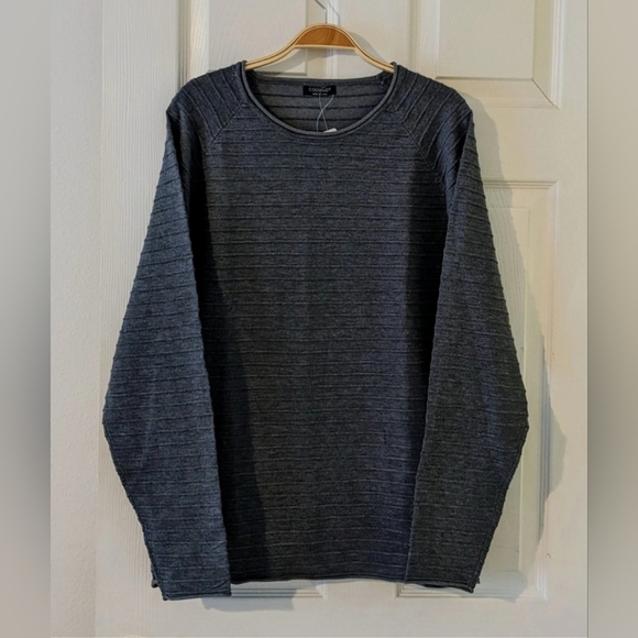 COOFANDY Women's Sweater Top Size Large Ribbed Long Sleeve Heather Blue‎ NWT - Picture 2 of 4